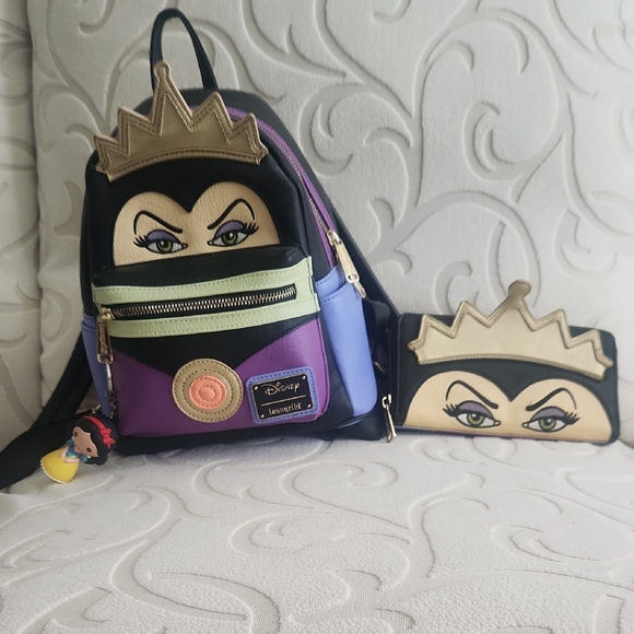 Loungefly Handbags - Loungefly Evil Queen Mini Bag Set - Black, Purple, Gold